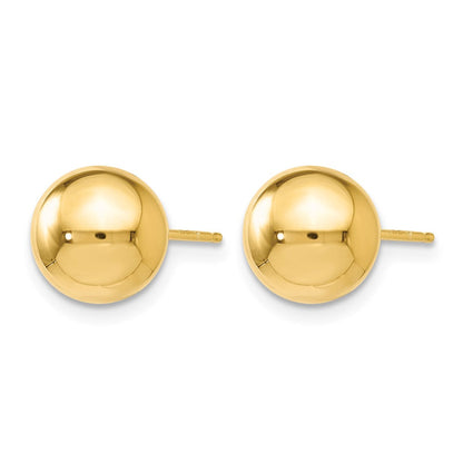 14K Gelbgold Poliert 8mm Kugel Ohrstecker