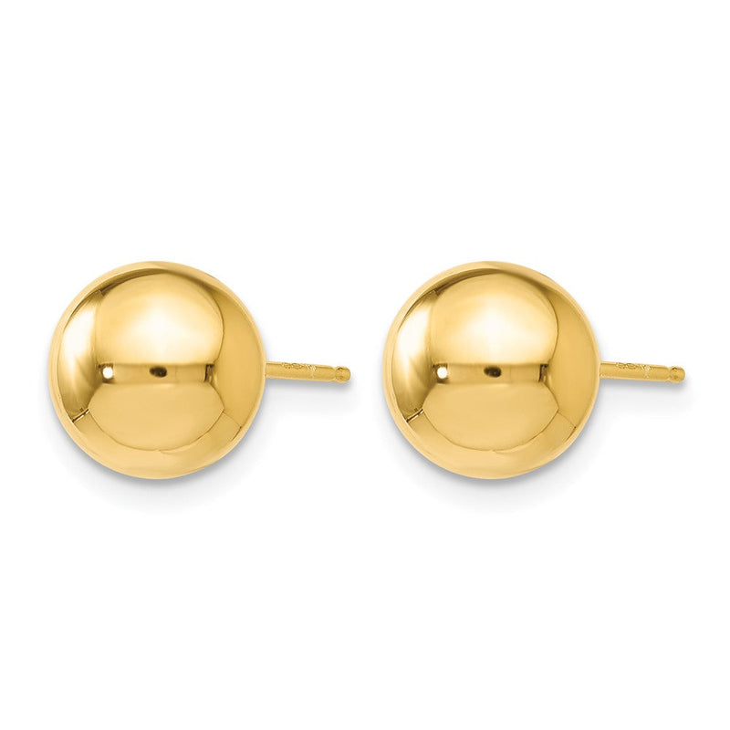 14K Gelbgold Poliert 8mm Kugel Ohrstecker