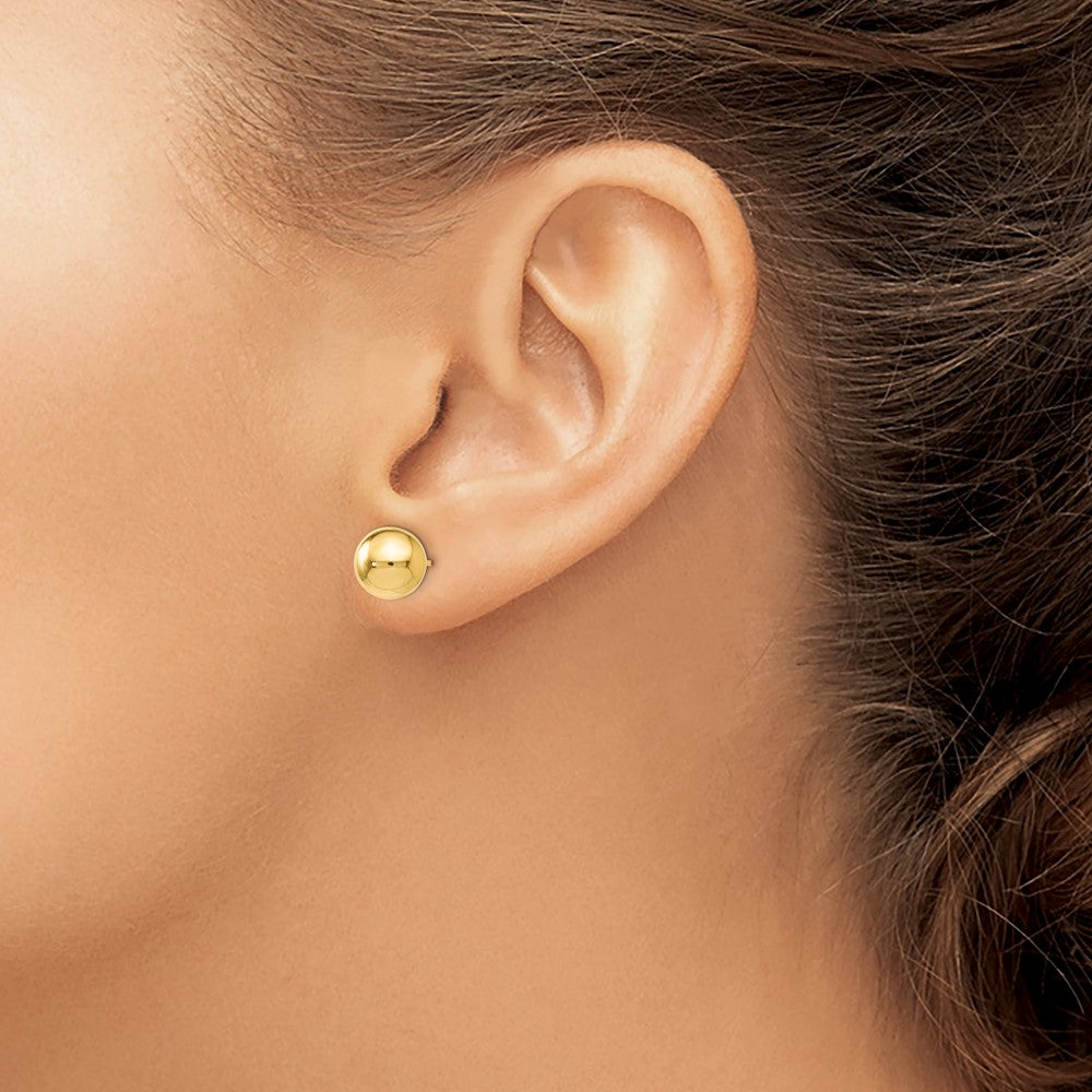 14K Gelbgold Poliert 8mm Kugel Ohrstecker