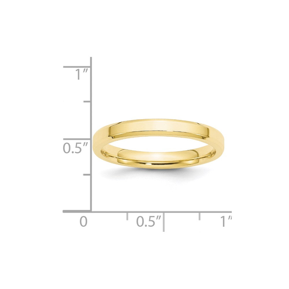 Ehering aus 10K Gelbgold, 3 mm, abgeschrägte Kante, Komfort-Passform