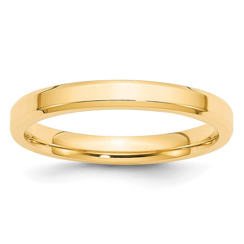 Ehering aus 10K Gelbgold, 3 mm, abgeschrägte Kante, Komfort-Passform