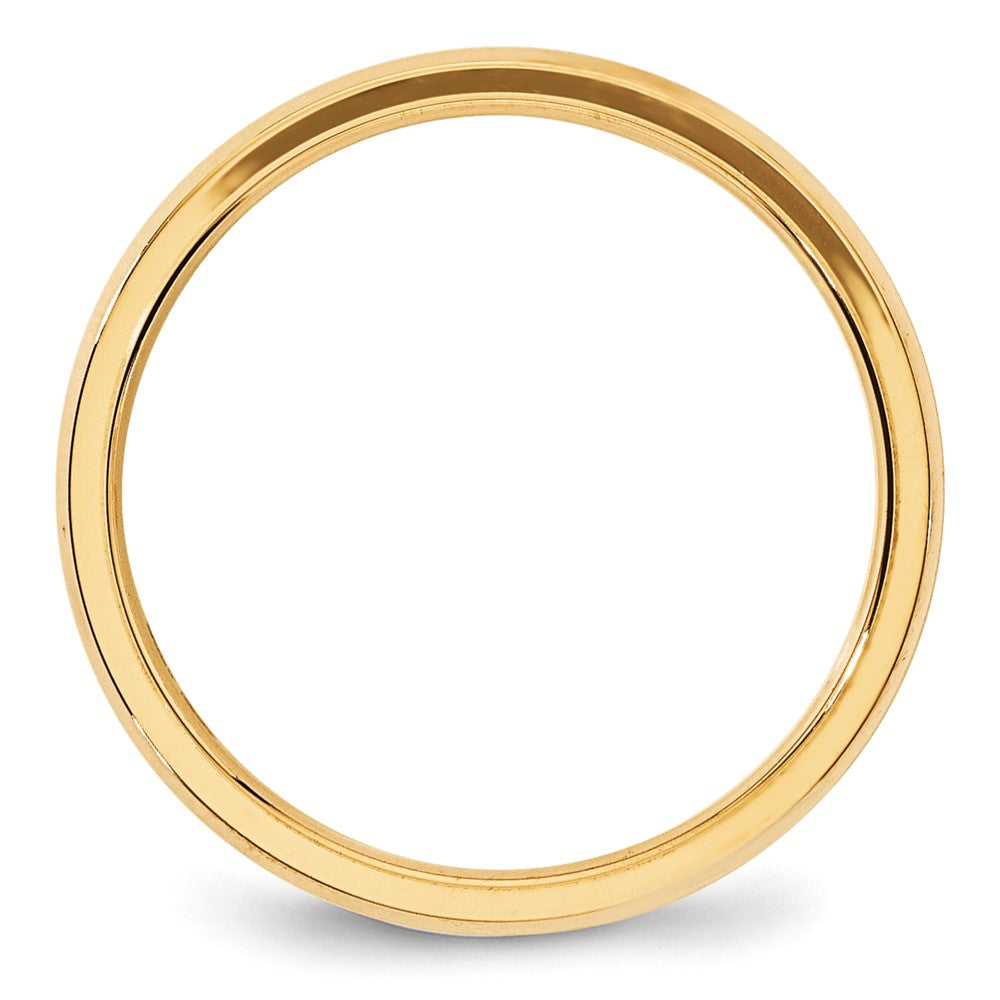 10K Gelbgold 4 mm Ehering mit abgeschrägter Kante und Komfort-Passform