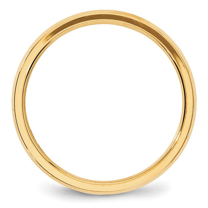 10K Gelbgold 4 mm Ehering mit abgeschrägter Kante und Komfort-Passform