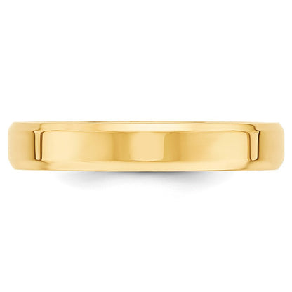 10K Gelbgold 4 mm Ehering mit abgeschrägter Kante und Komfort-Passform