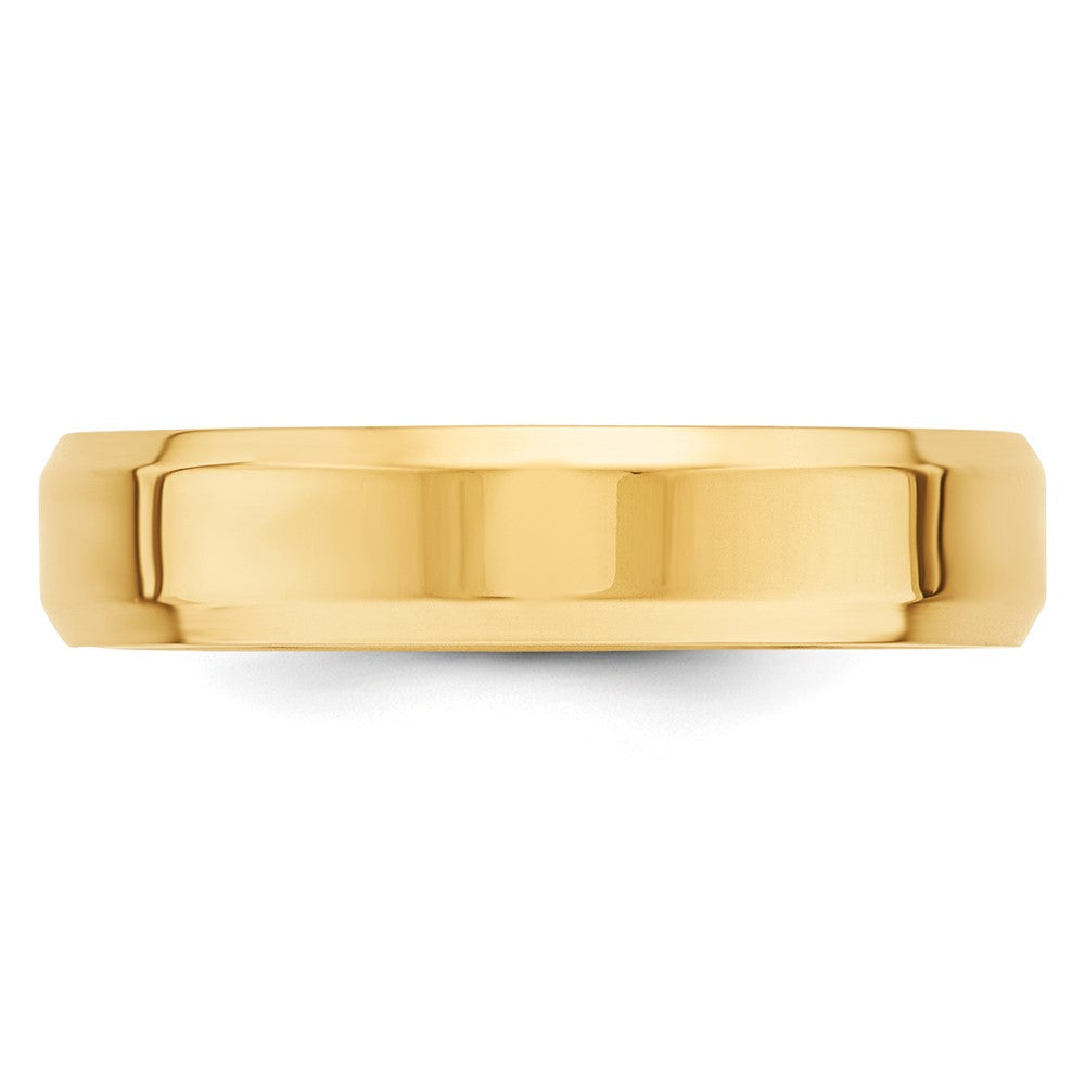 Ehering aus 10K Gelbgold, 5 mm, mit abgeschrägter Kante und Komfort-Passform