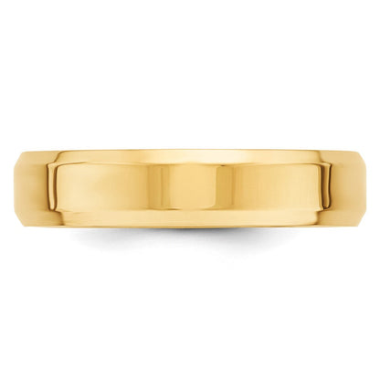 Ehering aus 10K Gelbgold, 5 mm, mit abgeschrägter Kante und Komfort-Passform