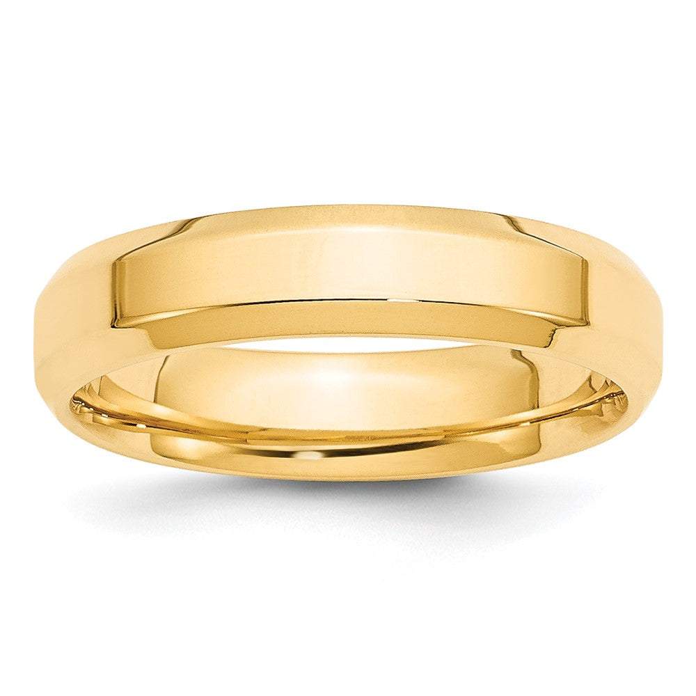 Ehering aus 10K Gelbgold, 5 mm, mit abgeschrägter Kante und Komfort-Passform