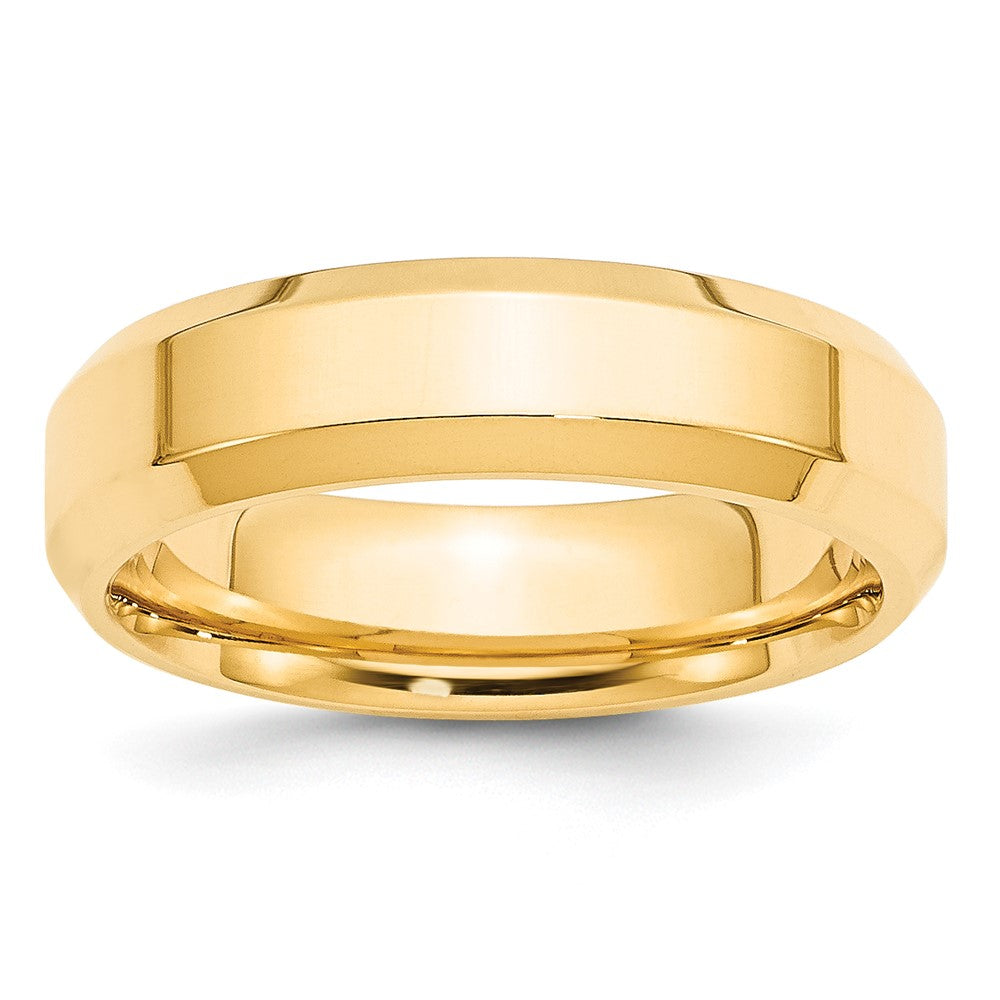 10K Gelbgold 6 mm Ehering mit abgeschrägter Kante und Komfort-Passform
