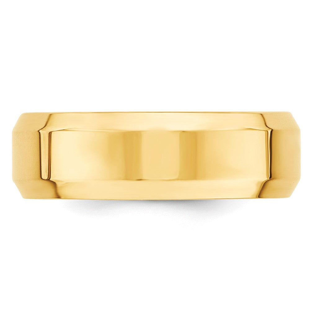 10k Gelbgold Ehering, 7 mm, abgeschrägte Kante, Komfort-Passform