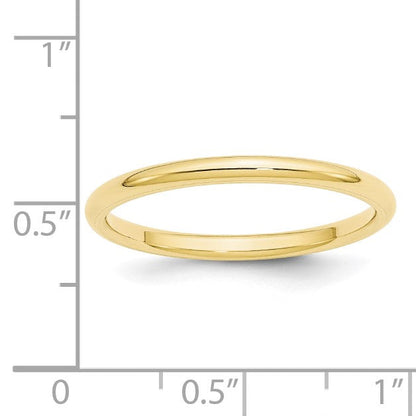 10K Gelbgold 2 mm Standardgewicht Komfort-Passform Ehering
