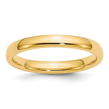 Ehering aus 10K Gelbgold, 3 mm, Standardgewicht, Komfort-Passform