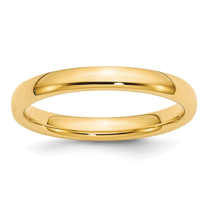 Ehering aus 10K Gelbgold, 3 mm, Standardgewicht, Komfort-Passform