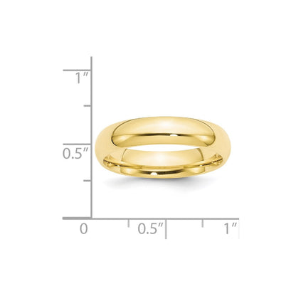 Ehering aus 10K Gelbgold, 5 mm, Standardgewicht, Komfort-Passform