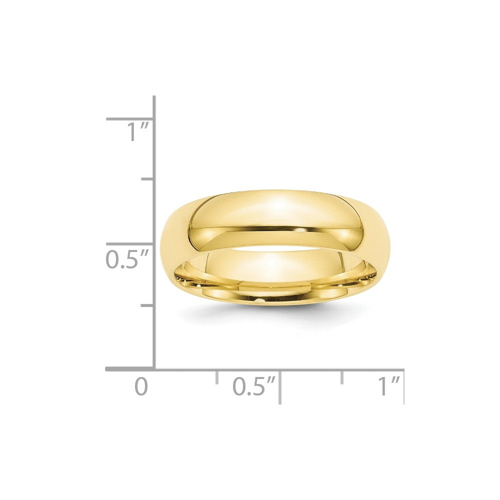 10k Gelbgold 6 mm Standardgewicht Komfort-Passform Ehering