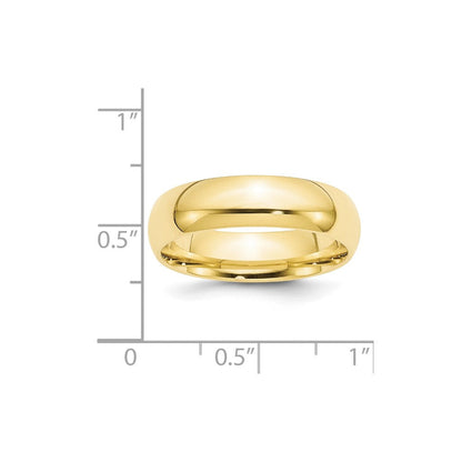 10k Gelbgold 6 mm Standardgewicht Komfort-Passform Ehering