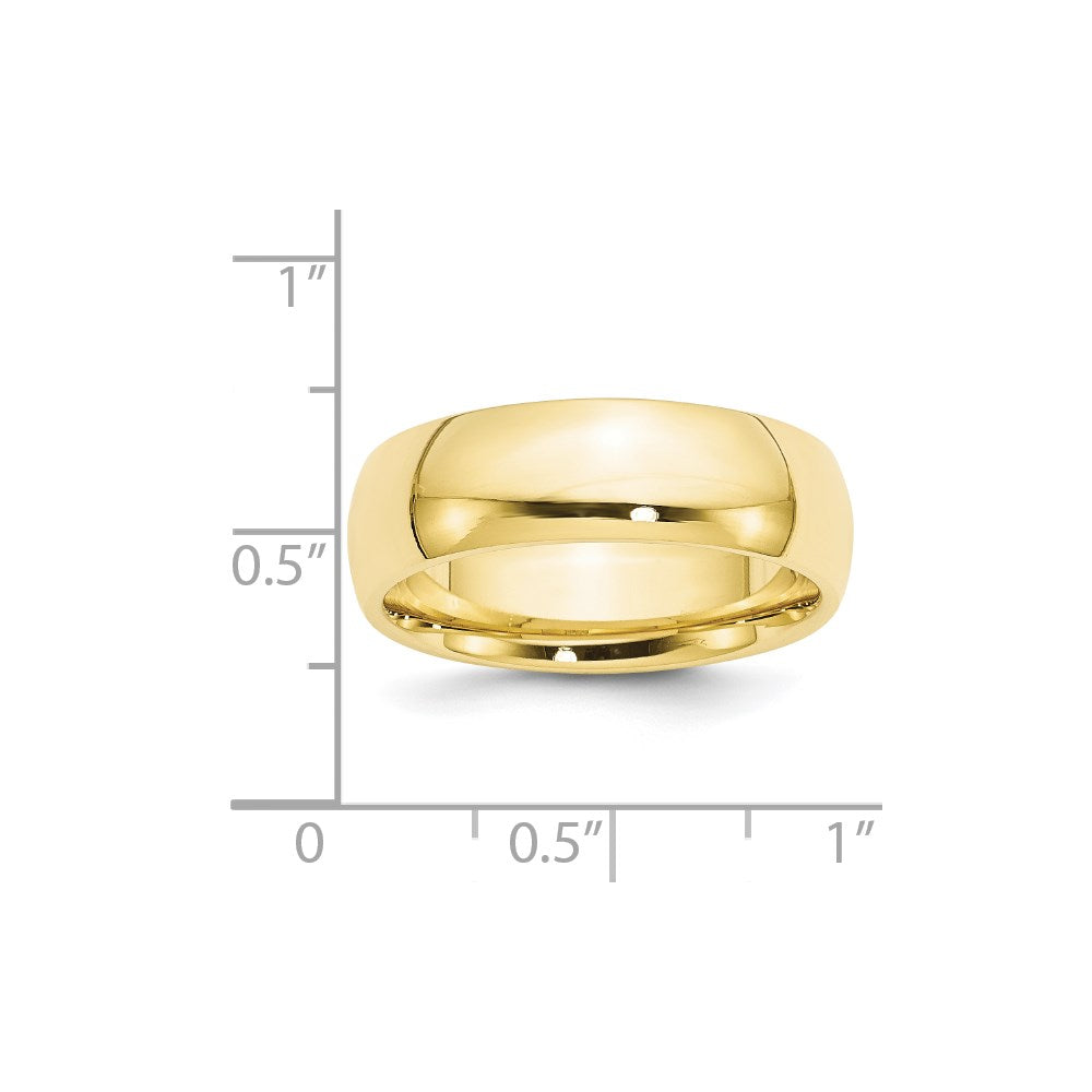 10K Gelbgold 7 mm Standardgewicht Komfort-Passform Ehering