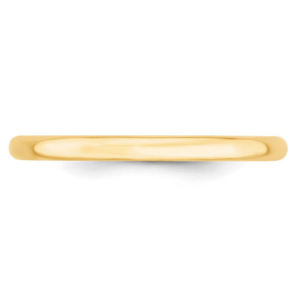 10k Gelbgold 2 mm leichter Ehering mit Komfort-Passform