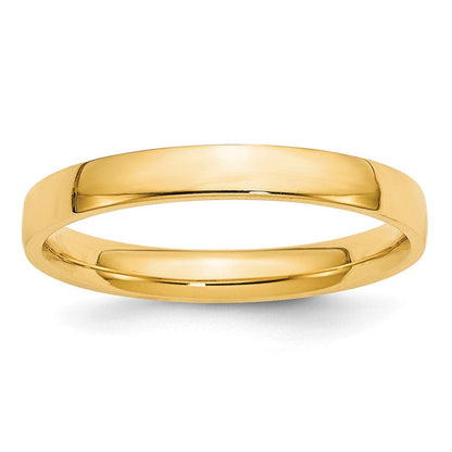 10K Gelbgold 3 mm leichter Ehering mit Komfort-Passform