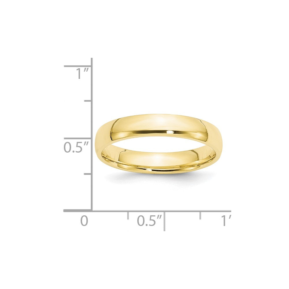 10k Gelbgold 4 mm leichter Ehering mit Komfort-Passform