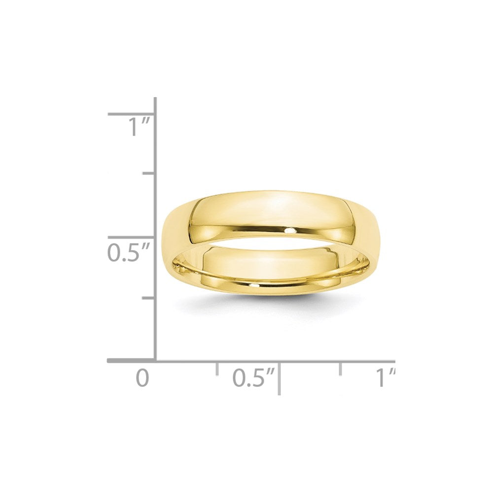 10k Gelbgold 5 mm leichter Ehering mit Komfort-Passform