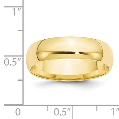 10k Gelbgold 6 mm leichter Ehering mit Komfort-Passform