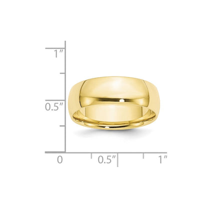 10K Gelbgold 7 mm leichter Ehering mit Komfort-Passform