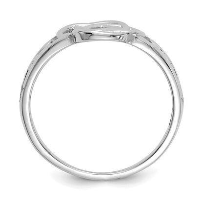 14K Weißgold Damen-Ring mit Keltischem Knoten