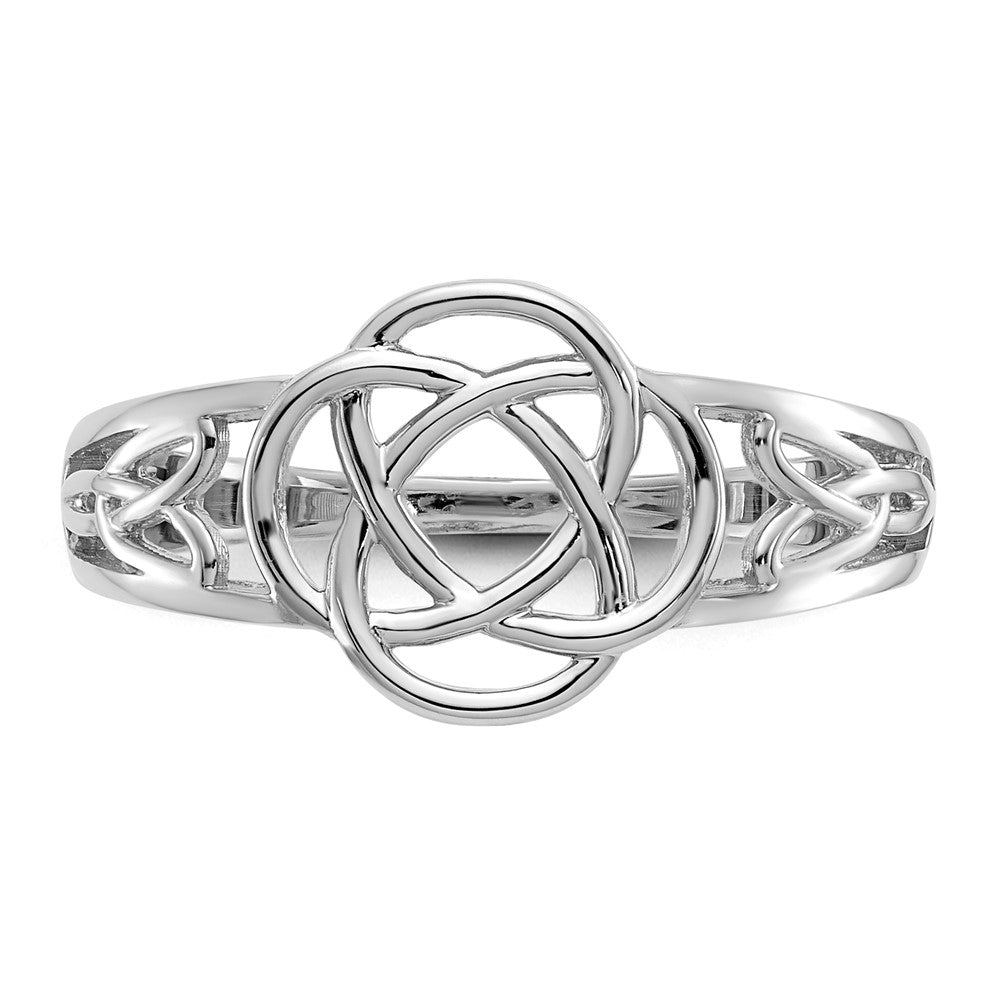 14K Weißgold Damen-Ring mit Keltischem Knoten