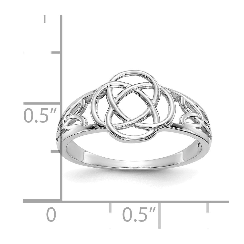 14K Weißgold Damen-Ring mit Keltischem Knoten