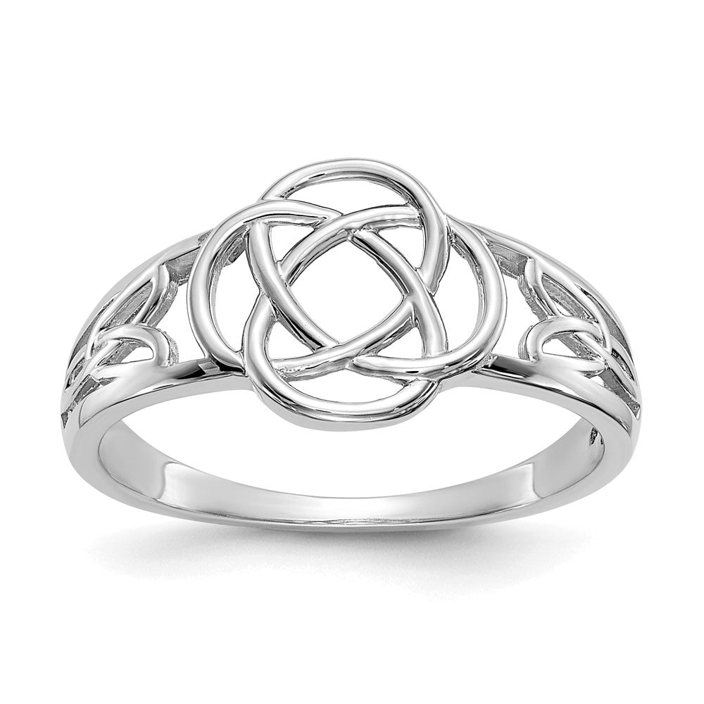 14K Weißgold Damen-Ring mit Keltischem Knoten