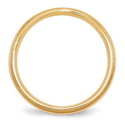 10K Gelbgold 5 mm Ehering mit doppeltem Milgrain und Komfort-Passform