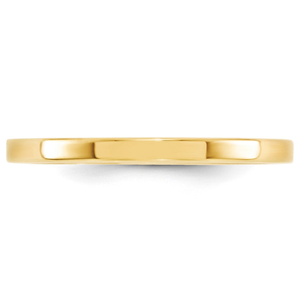 Ehering aus 10K Gelbgold, 2 mm, Standardgewicht, flach, Komfort-Passform