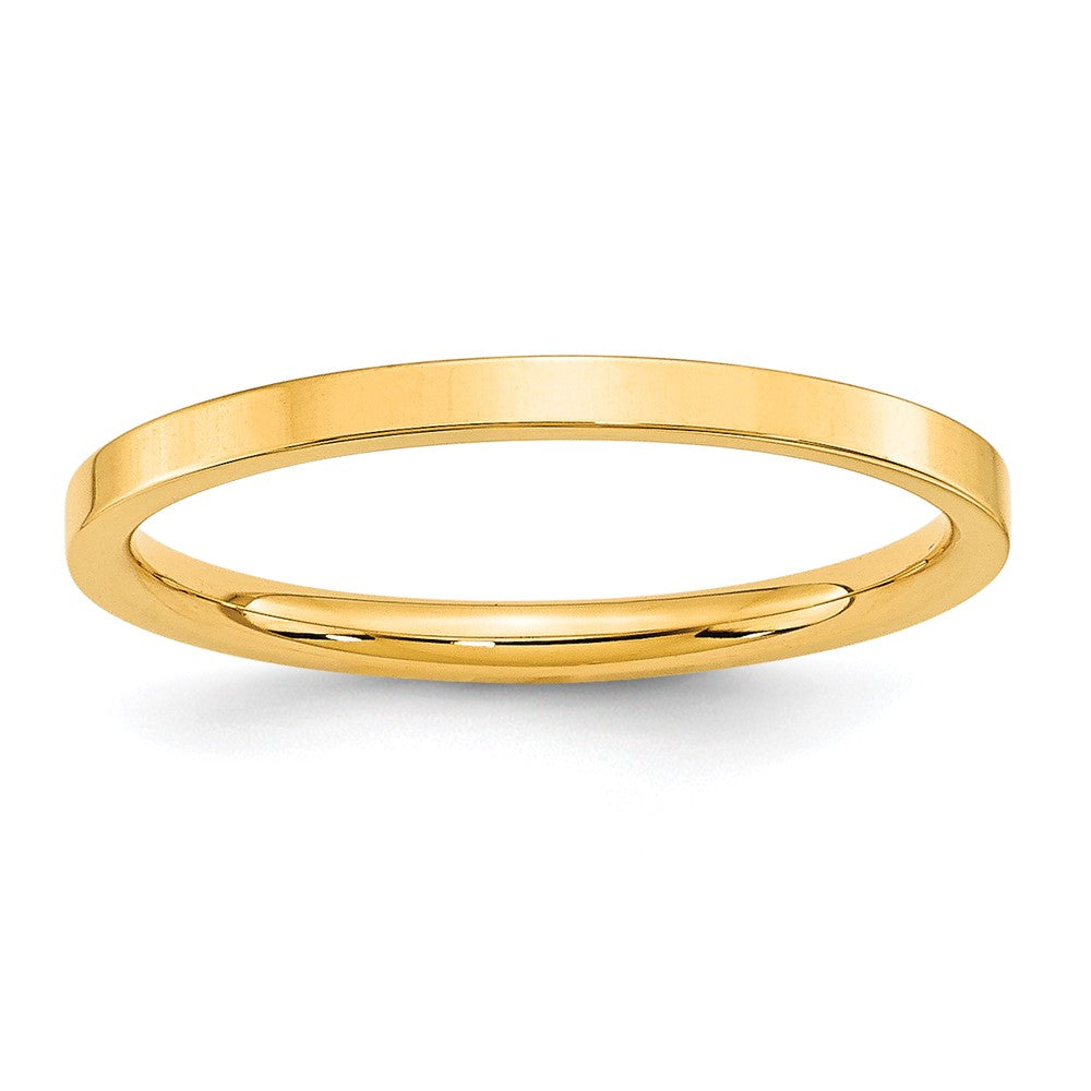 Ehering aus 10K Gelbgold, 2 mm, Standardgewicht, flach, Komfort-Passform
