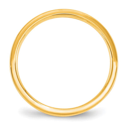 10k Gelbgold 2,5 mm Standardgewicht flacher Ehering mit Komfort-Passform
