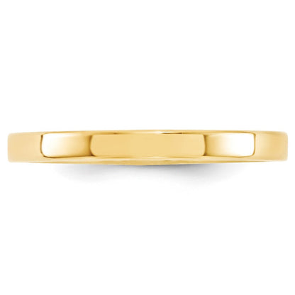 10k Gelbgold 2,5 mm Standardgewicht flacher Ehering mit Komfort-Passform