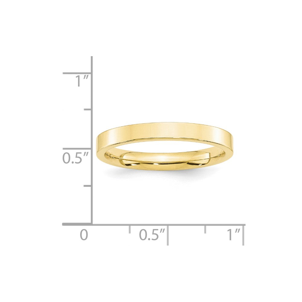 Ehering aus 10K Gelbgold, 3 mm, Standardgewicht, flach, Komfort-Passform