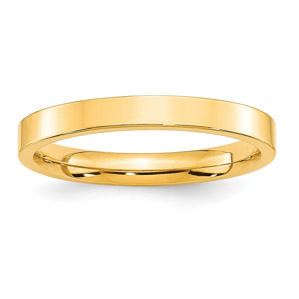 Ehering aus 10K Gelbgold, 3 mm, Standardgewicht, flach, Komfort-Passform