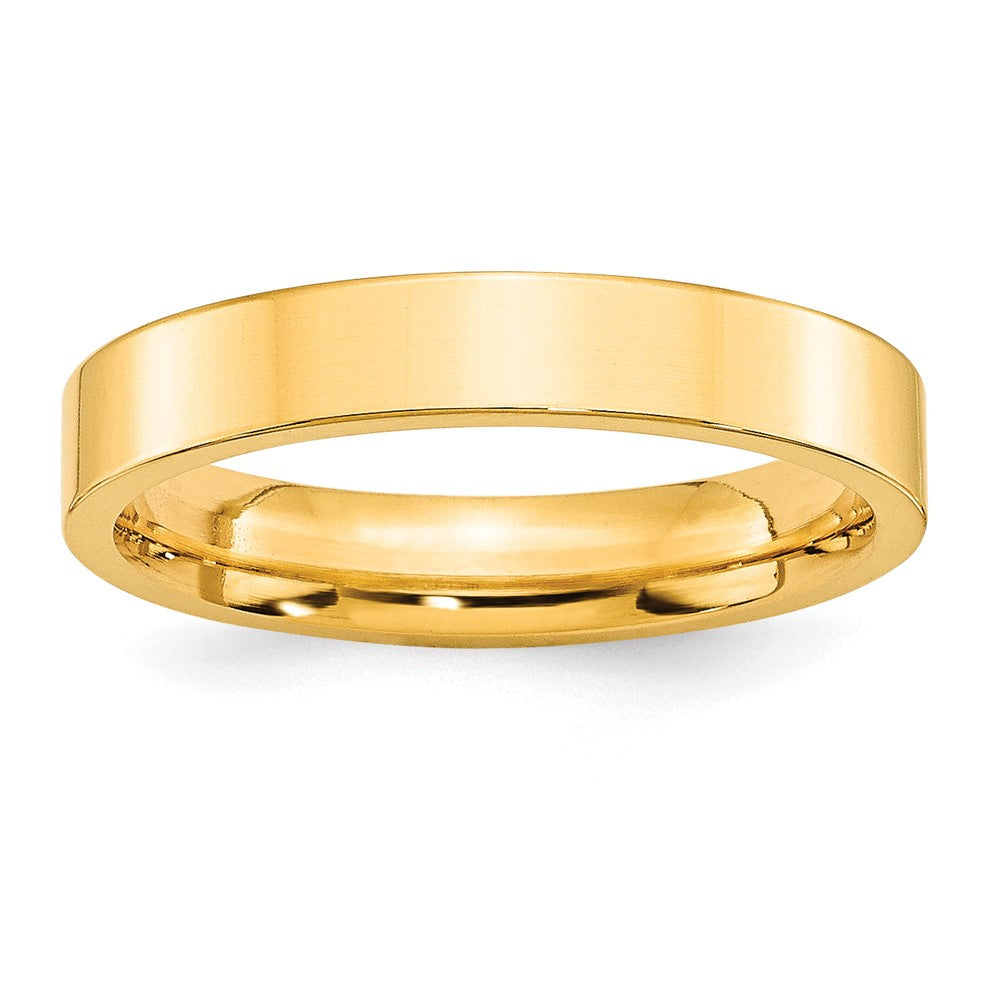 10K Gelbgold 4 mm Ehering mit Standardgewicht, flach und Komfort-Passform