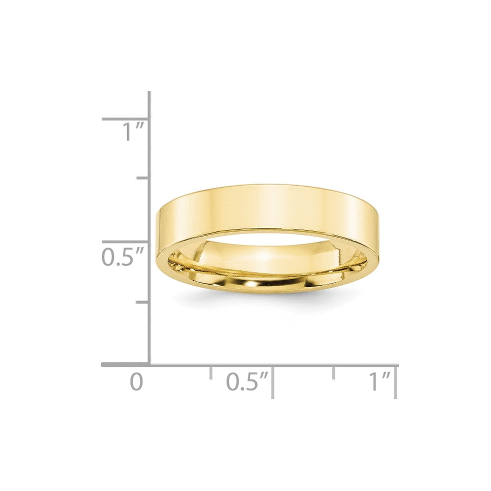 10k Gelbgold 5 mm Standardgewicht flacher Ehering mit Komfort-Passform