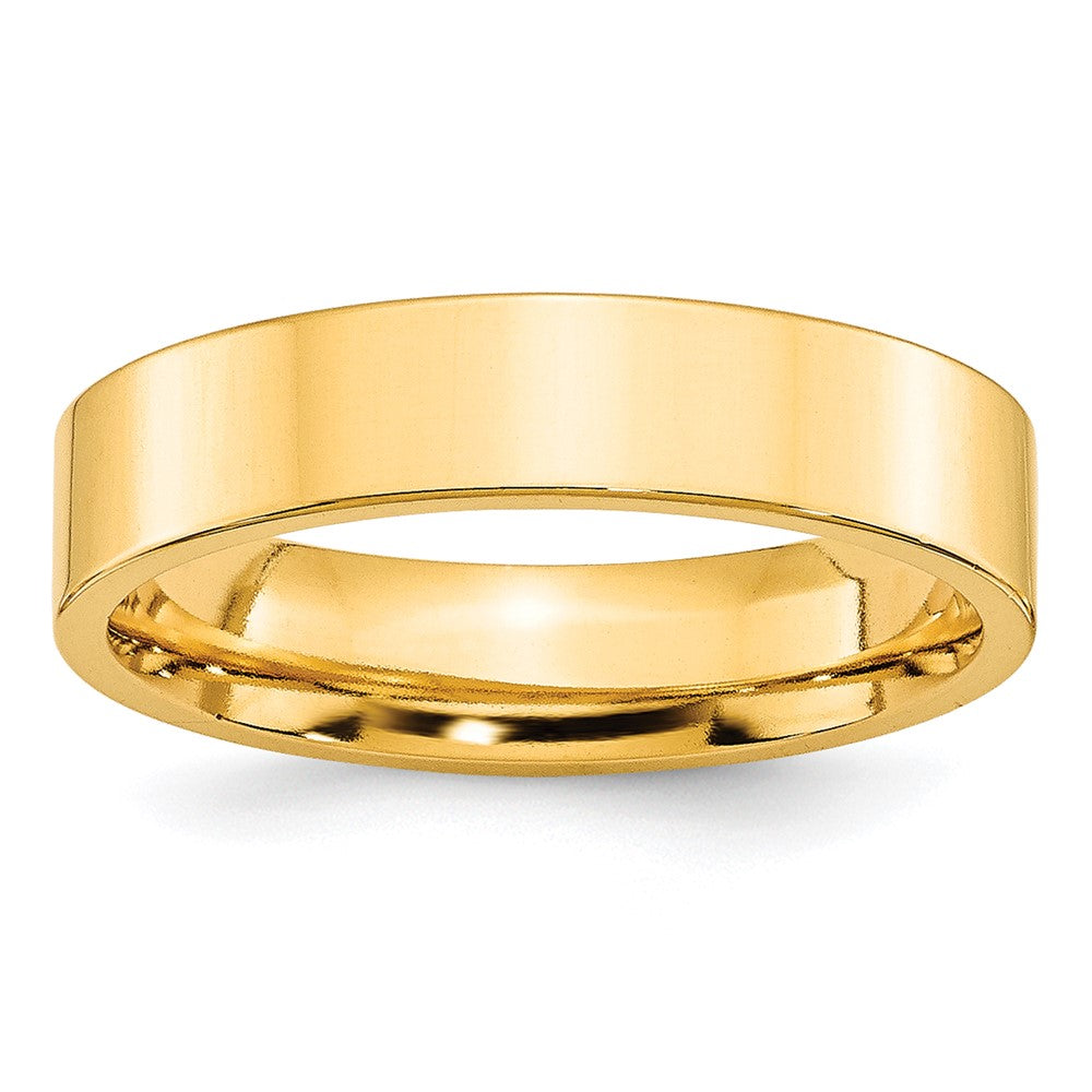 10k Gelbgold 5 mm Standardgewicht flacher Ehering mit Komfort-Passform