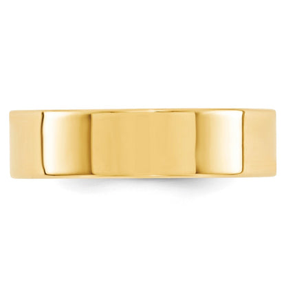 10K Gelbgold 6 mm Standardgewicht flacher Ehering mit Komfort-Passform