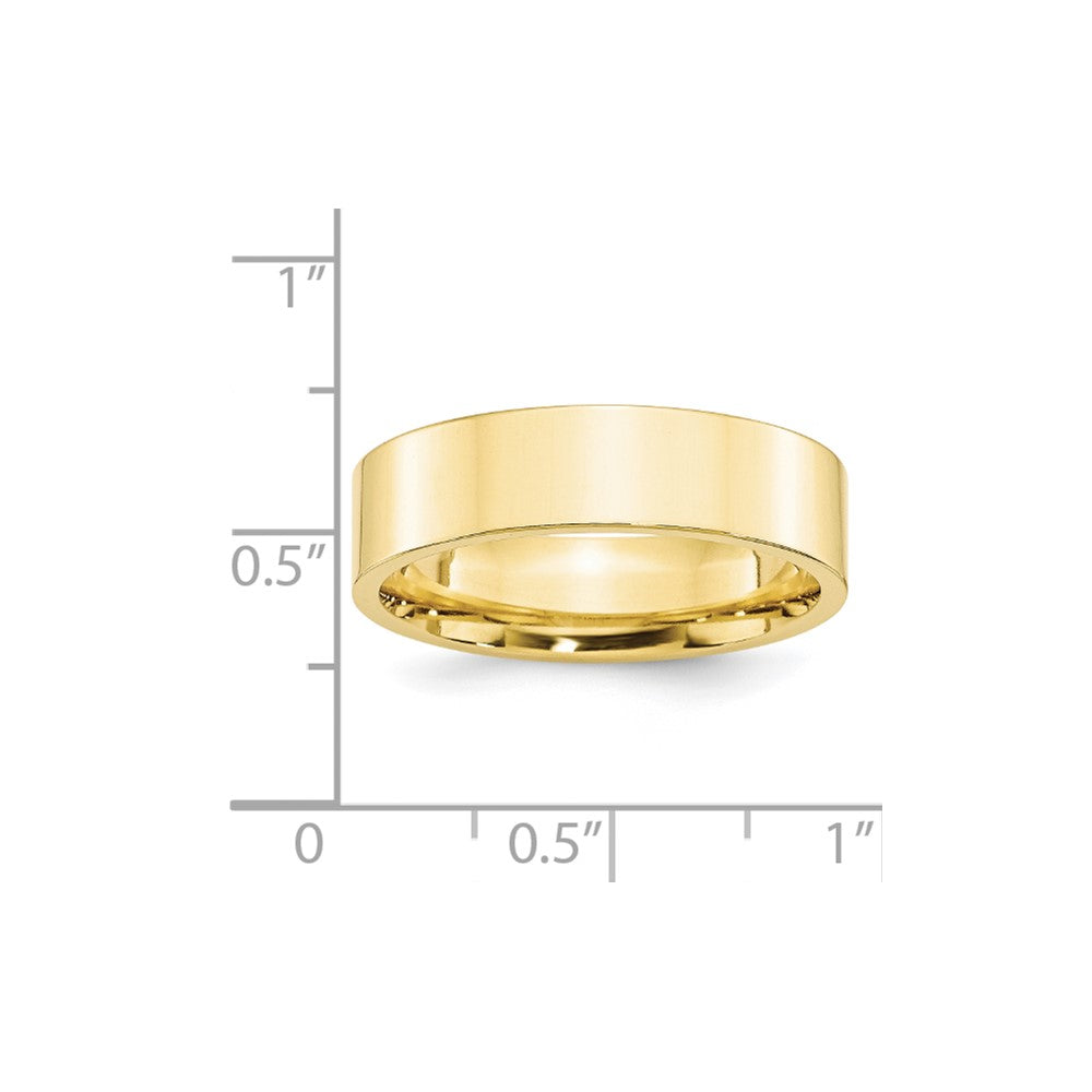 10K Gelbgold 6 mm Standardgewicht flacher Ehering mit Komfort-Passform