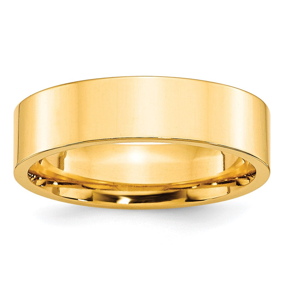 10K Gelbgold 6 mm Standardgewicht flacher Ehering mit Komfort-Passform