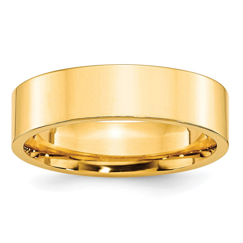10K Gelbgold 6 mm Standardgewicht flacher Ehering mit Komfort-Passform