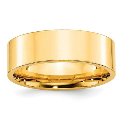 Ehering aus 10K Gelbgold, 7 mm, flach, Standardgewicht, Komfort-Passform