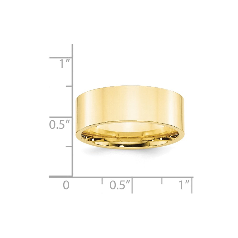 Ehering aus 10K Gelbgold, 8 mm, Standardgewicht, flach, Komfort-Passform