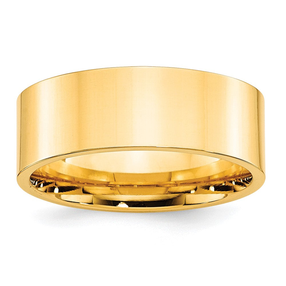 Ehering aus 10K Gelbgold, 8 mm, Standardgewicht, flach, Komfort-Passform