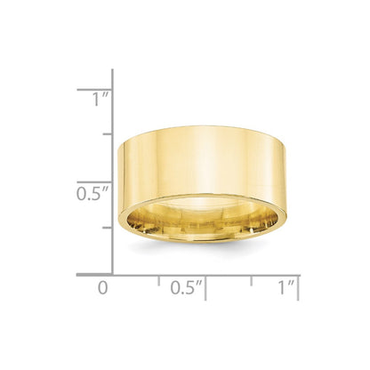 Ehering aus 10K Gelbgold, 10 mm, Standardgewicht, flach, Komfort-Passform