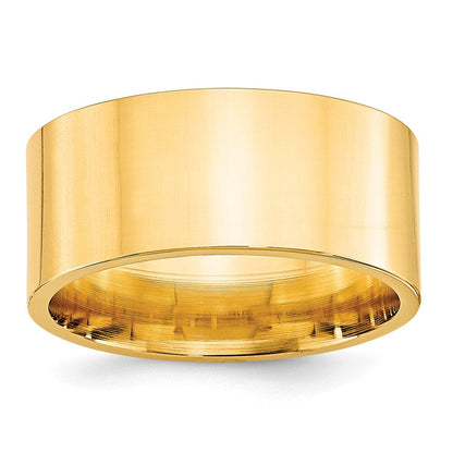 Ehering aus 10K Gelbgold, 10 mm, Standardgewicht, flach, Komfort-Passform