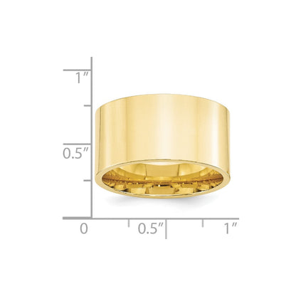 Ehering aus 10K Gelbgold, 12 mm, flach, Standardgewicht, Komfort-Passform